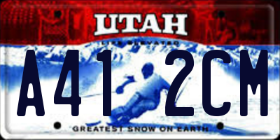 UT license plate A412CM