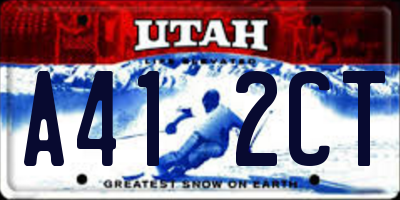 UT license plate A412CT