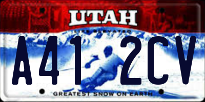 UT license plate A412CV
