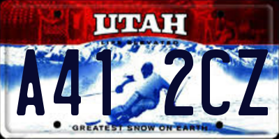 UT license plate A412CZ
