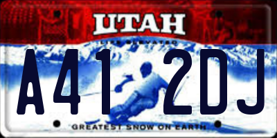 UT license plate A412DJ