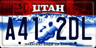 UT license plate A412DL