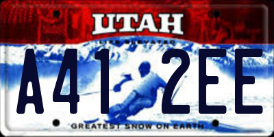 UT license plate A412EE