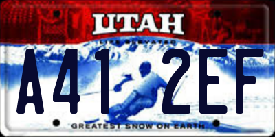 UT license plate A412EF