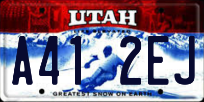 UT license plate A412EJ