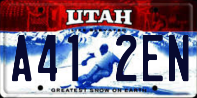 UT license plate A412EN