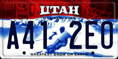 UT license plate A412EO