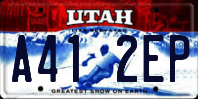 UT license plate A412EP