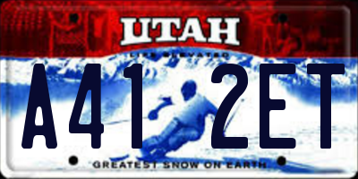 UT license plate A412ET