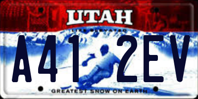 UT license plate A412EV