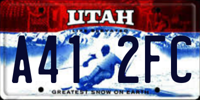 UT license plate A412FC