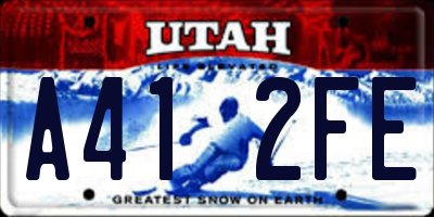 UT license plate A412FE