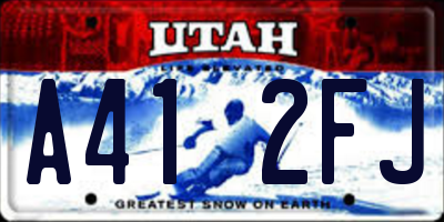 UT license plate A412FJ