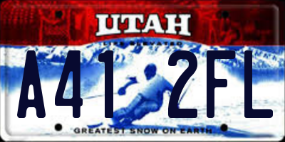 UT license plate A412FL