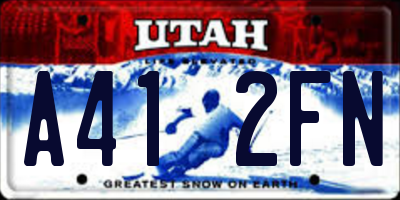 UT license plate A412FN