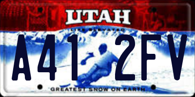 UT license plate A412FV