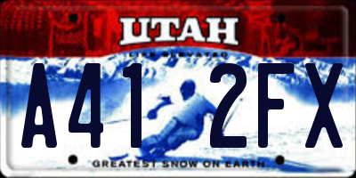 UT license plate A412FX