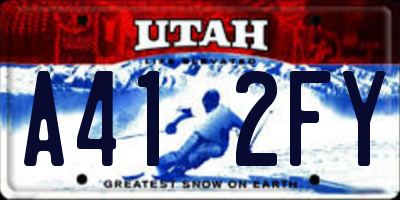 UT license plate A412FY