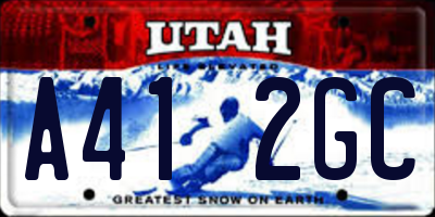 UT license plate A412GC