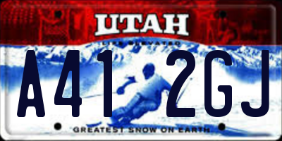 UT license plate A412GJ