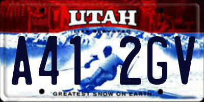 UT license plate A412GV