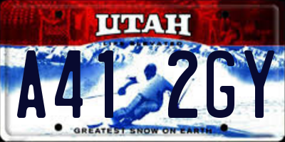 UT license plate A412GY