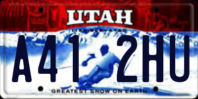 UT license plate A412HU