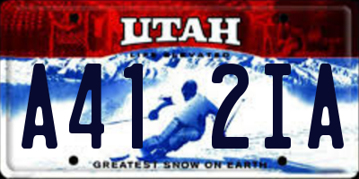 UT license plate A412IA