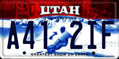 UT license plate A412IF
