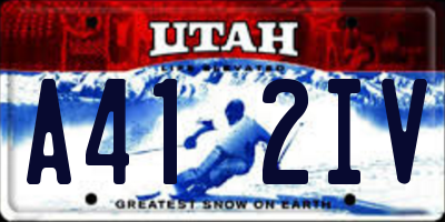 UT license plate A412IV