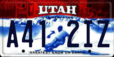 UT license plate A412IZ