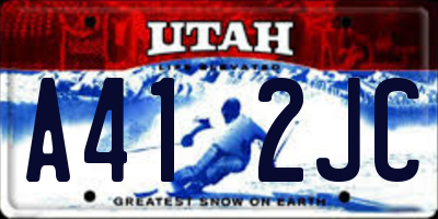 UT license plate A412JC