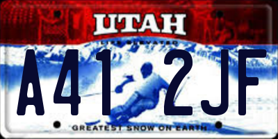 UT license plate A412JF
