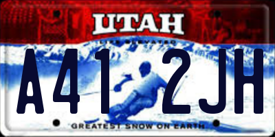 UT license plate A412JH