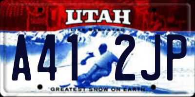 UT license plate A412JP