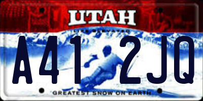 UT license plate A412JQ