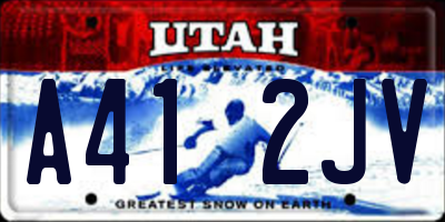 UT license plate A412JV