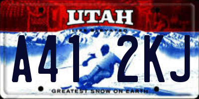 UT license plate A412KJ