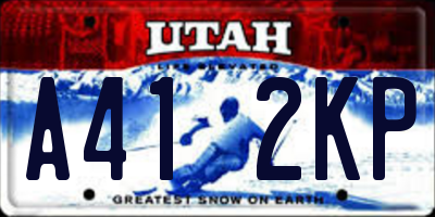UT license plate A412KP