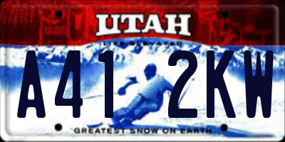 UT license plate A412KW