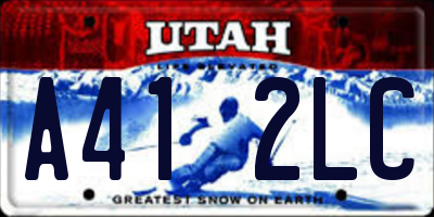 UT license plate A412LC