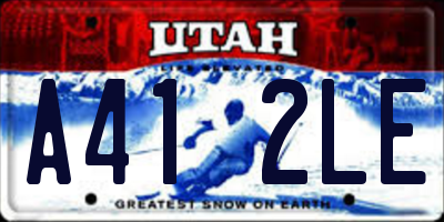 UT license plate A412LE