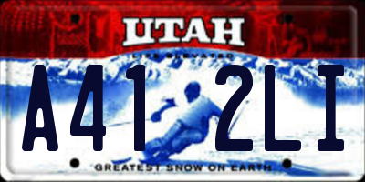 UT license plate A412LI
