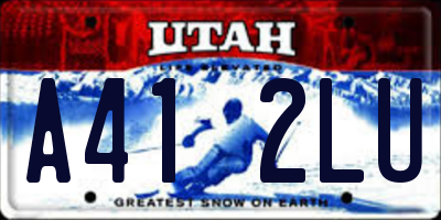 UT license plate A412LU