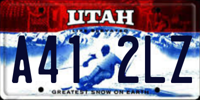 UT license plate A412LZ