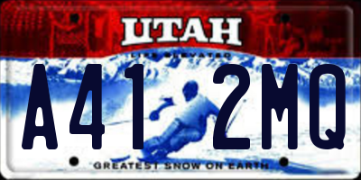 UT license plate A412MQ