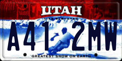 UT license plate A412MW
