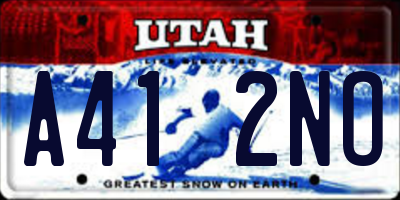UT license plate A412NO
