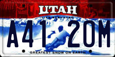 UT license plate A412OM