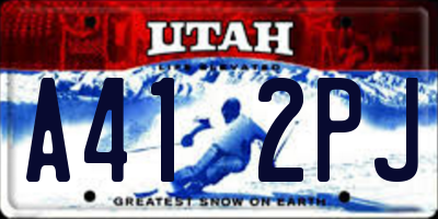 UT license plate A412PJ